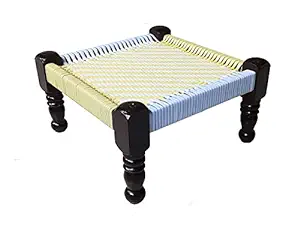 Traditionnal Wooden Rope Pidda Khatli Peedi Mudda Chowki Stool