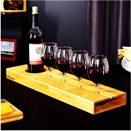 Braysons Modern Elite Wine Bar Serving Tray for Home Decor.
