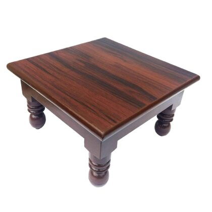 Braysons Wooden (12x12inches) Handmade Stool for Living Room Decoration, Puja Chowki and Bedroom Stool for Sitting and Footstool