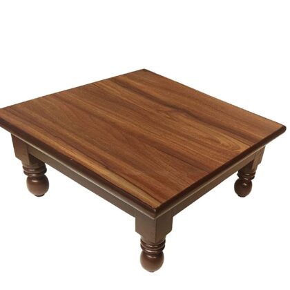 Braysons Wooden (16X16 inches) Large Size Handmade Stool for Living Room Decoration, Puja Chowki and Bedroom Stool for Sitting and Footstool.