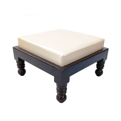 Braysons Engineered Wood Stool with Cushion for Home Decor, Multipurpose Stool for Living Room, Foot Rest Stool & Sitting Stool Standard Garden Indoor Outdoor Walnut Finish.