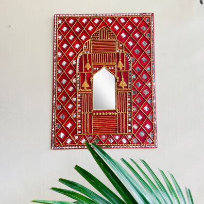 Braysons Wooden Jharokha Lippan Art for Wall Hanging, Wall Décor,Living Room|16x12inches|