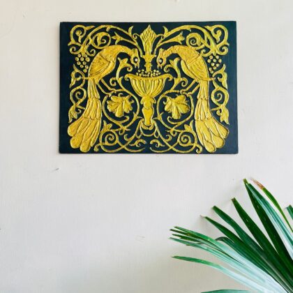 Braysons Wooden Peacock Textured Art For Wall Mounted Home Decor|16x12 inches|